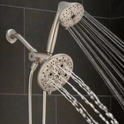 Oxygenics Drench Brushed Nickel 55-Spray Rain Dual Shower Head 1.8-GPM (6.8-LPM) -Valpar Bathroom Shop 010147756883 10467915 1800x1800