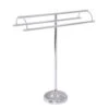 Allied Brass Free Standing Double Arm Towel Holder In Polished Chrome