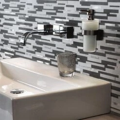 Bond Tile Easy Luxe Metalway Gray 11.81 In. X 11.81 In. SPC Peel And Stick Tile (0.96 Sq. Ft. / Sheet) -Valpar Bathroom Shop 01e6736e 1915 472a b638 cdd63cac1441.1485a04735da7f2454c13b50697f4dce 1800x1800