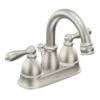 New Lower Price; Moen Caldwell Spot Resist Brushed Nickel 2-Handle 4-in Centerset WaterSense Bathroom Sink Faucet With Drain -Valpar Bathroom Shop 026508262368 1800x1800