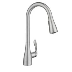 Delta Moen Georgene Spot Resist Stainless 1-Handle Deck Mount Pull-Down Handle/Lever Commercial/Residential Kitchen Faucet (Deck Plate Included)