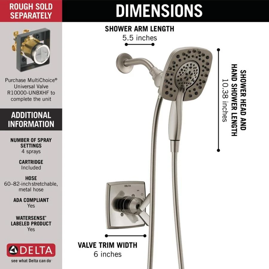 Delta Ashlyn Stainless 1-Handle Shower Faucet 5 Delta Ashlyn Stainless 1-Handle Shower Faucet - Image 3