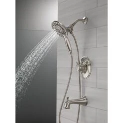 Delta Linden Stainless 1-Handle Bathtub And Shower Faucet -Valpar Bathroom Shop 034449820202 15769600 1800x1800