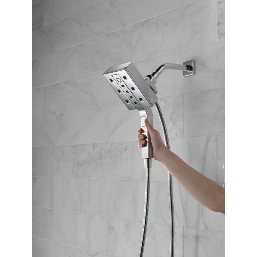 Delta In2ition H2Okinetic Chrome 4-Spray Dual Shower Head 2-GPM (7.6-LPM) 3 Delta In2ition H2Okinetic Chrome 4-Spray Dual Shower Head 2-GPM (7.6-LPM)