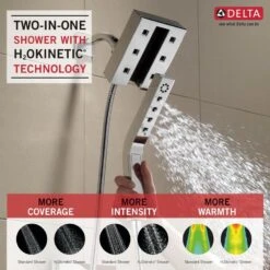 Delta In2ition H2Okinetic Chrome 4-Spray Dual Shower Head 2-GPM (7.6-LPM) 27 Delta In2ition H2Okinetic Chrome 4-Spray Dual Shower Head 2-GPM (7.6-LPM) -Valpar Bathroom Shop 034449827546 12330501 1800x1800