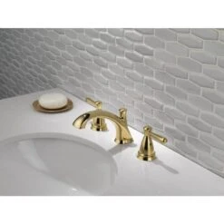 Delta Bayside Polished Brass 2-handle Widespread WaterSense Bathroom Sink Faucet With Drain 10 Delta Bayside Polished Brass 2-handle Widespread WaterSense Bathroom Sink Faucet With Drain -Valpar Bathroom Shop 034449837972 10576763 1800x1800