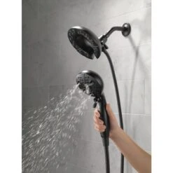 Delta Universal Showering Components Matte Black 5-Spray Dual Shower Head 1.75-GPM (6.6-LPM) -Valpar Bathroom Shop 034449838054 09944954 1800x1800