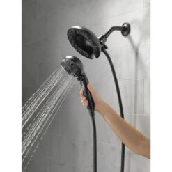 Delta Universal Showering Components Matte Black 5-Spray Dual Shower Head 1.75-GPM (6.6-LPM) -Valpar Bathroom Shop 034449838054 17122810 1800x1800