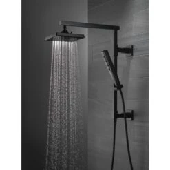 Delta Universal Showering Components Matte Black 3-Spray Rain Shower Head 1.75-GPM (6.6-LPM) -Valpar Bathroom Shop 034449838092 12168242 1800x1800