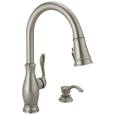 Delta Zalia Spotshield Stainless 1-Handle Deck Mount Pull-Down Handle/Lever Residential Kitchen Faucet (Deck Plate Included) 3 Delta Zalia Spotshield Stainless 1-Handle Deck Mount Pull-Down Handle/Lever Residential Kitchen Faucet (Deck Plate Included)