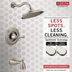 Delta Valdosta With H2Okinetic Technology Spotshield Brushed Nickel 1-Handle Bathtub And Shower Faucet With Valve 14 Delta Valdosta With H2Okinetic Technology Spotshield Brushed Nickel 1-Handle Bathtub And Shower Faucet With Valve -Valpar Bathroom Shop 034449877961 08877523 1800x1800