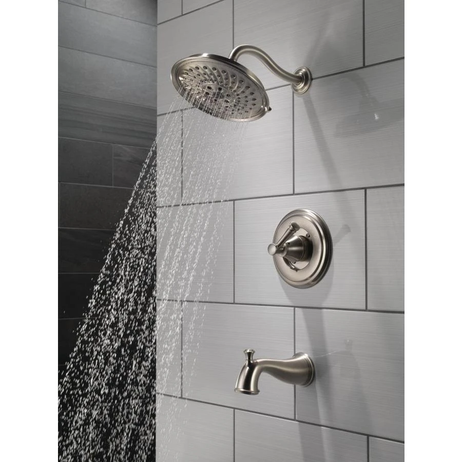 Delta Valdosta With H2Okinetic Technology Spotshield Brushed Nickel 1-Handle Bathtub And Shower Faucet With Valve 9 Delta Valdosta With H2Okinetic Technology Spotshield Brushed Nickel 1-Handle Bathtub And Shower Faucet With Valve - Image 7