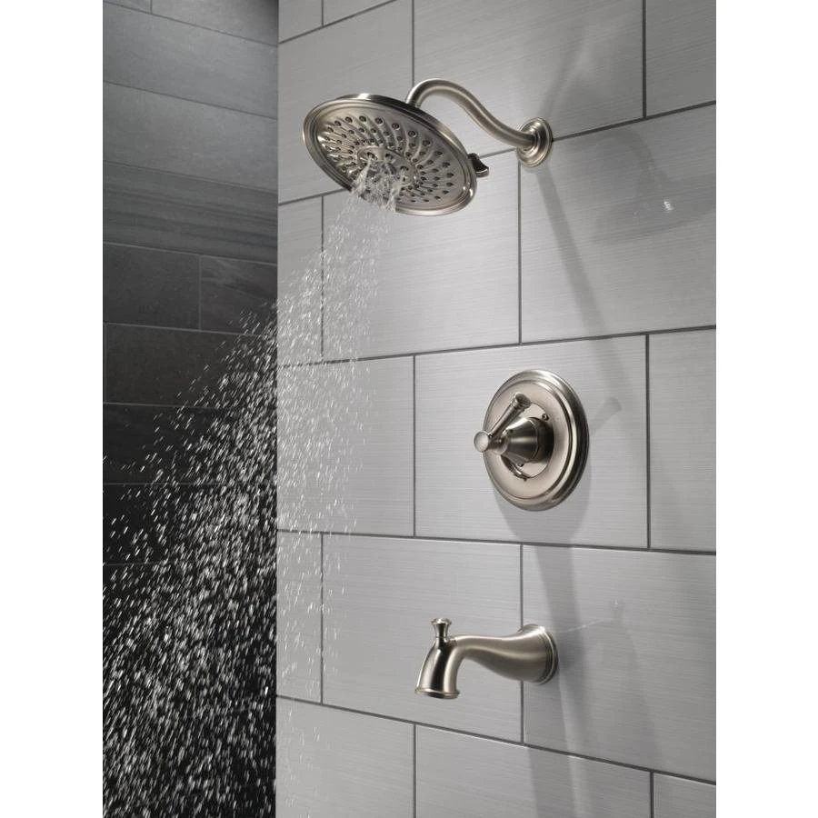 Delta Valdosta With H2Okinetic Technology Spotshield Brushed Nickel 1-Handle Bathtub And Shower Faucet With Valve 8 Delta Valdosta With H2Okinetic Technology Spotshield Brushed Nickel 1-Handle Bathtub And Shower Faucet With Valve - Image 6