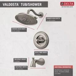 Delta Valdosta With H2Okinetic Technology Spotshield Brushed Nickel 1-Handle Bathtub And Shower Faucet With Valve 13 Delta Valdosta With H2Okinetic Technology Spotshield Brushed Nickel 1-Handle Bathtub And Shower Faucet With Valve -Valpar Bathroom Shop 034449877961 08877529 1800x1800