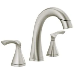 Delta Sandover Spotshield Brushed Nickel 2-handle Widespread WaterSense Bathroom Sink Faucet With Drain -Valpar Bathroom Shop 034449928960xl 1800x1800