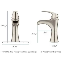 Pfister Jaida Brushed Nickel 1-handle Single Hole/4-in Centerset WaterSense Bathroom Sink Faucet With Drain -Valpar Bathroom Shop 038877604090 14938017 1800x1800