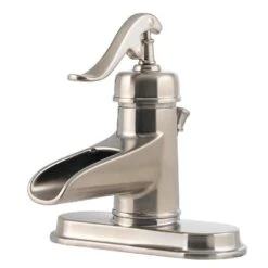 Pfister Ashfield Brushed Nickel 1-handle Single Hole/4-in Centerset WaterSense Bathroom Sink Faucet With Drain