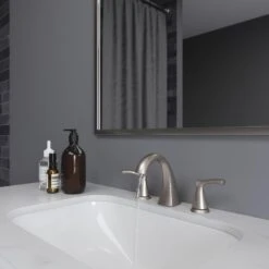 Pfister Masey Brushed Nickel 2-handle Widespread WaterSense Bathroom Sink Faucet With Drain -Valpar Bathroom Shop 038877623312 08196824 1800x1800