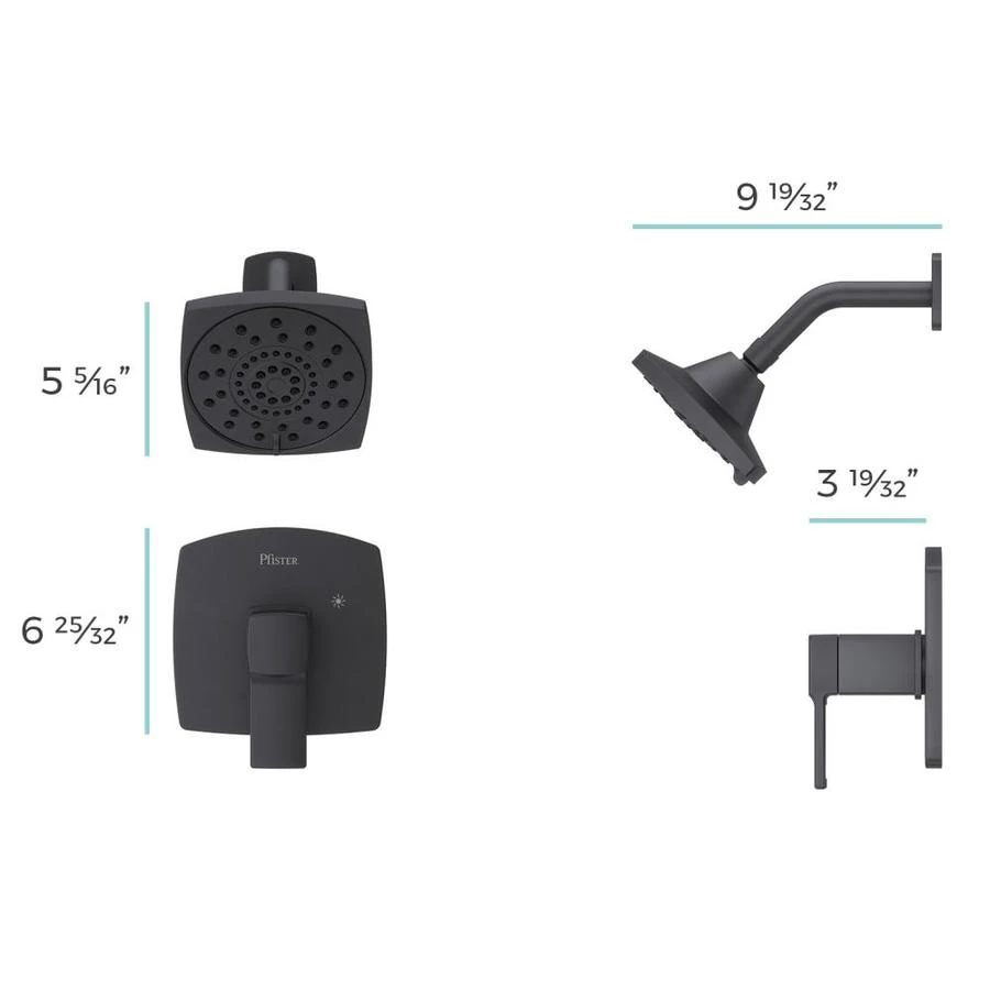 Pfister Pfister Deckard Bath Matte Black 1-Handle Shower Faucet 7 Pfister Pfister Deckard Bath Matte Black 1-Handle Shower Faucet - Image 5