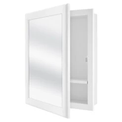 15-1/8 In. W X 19-1/4 In. H Framed Recessed Or Surface-Mount Bathroom Medicine Cabinet In White -Valpar Bathroom Shop 03d80114a73917da6afa6f277e7176af 1800x1800