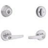 Kwikset Delta Satin Chrome Single-Cylinder Deadbolt Universal Keyed Entry Door Handle Combo Pack (1 Handle And 1 Deadbolt) -Valpar Bathroom Shop 042049505931 1800x1800