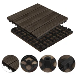 Topeakmart Pack Of 27 Interlocking Wood Flooring Tiles Indoor & Outdoor For Patio Garden Deck Poolside 12''x12'' Dark Brown -Valpar Bathroom Shop 086f55e0 3d77 4c01 9856 3e18b806e9e1 1.835d25ae2edf1a87c39c0e71de1c5748 1800x1800