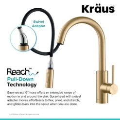 Oletto Single-Handle Pull-Down Sprayer Kitchen Faucet In Gold 21 Oletto Single-Handle Pull-Down Sprayer Kitchen Faucet In Gold -Valpar Bathroom Shop 08f8e5cabb1fc187cc3bd74b403e78f3 1800x1800