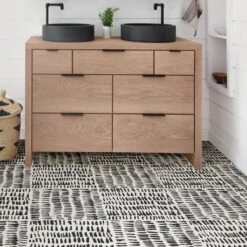 FloorPops 20-Piece 12-in X 12-in Black Peel And Stick Vinyl Tile