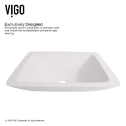 VIGO White Begonia Handmade Countertop Matte Stone Square Vessel Bathroom Sink In Matte White 21 VIGO White Begonia Handmade Countertop Matte Stone Square Vessel Bathroom Sink In Matte White -Valpar Bathroom Shop 0bdfb22259b78bd463208d057b14389d 1800x1800