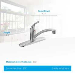 Chateau Low-Arc Single-Handle Standard Kitchen Faucet In Chrome 5 Chateau Low-Arc Single-Handle Standard Kitchen Faucet In Chrome -Valpar Bathroom Shop 0e9c2f2049c22d37536e09191fc37937 1800x1800