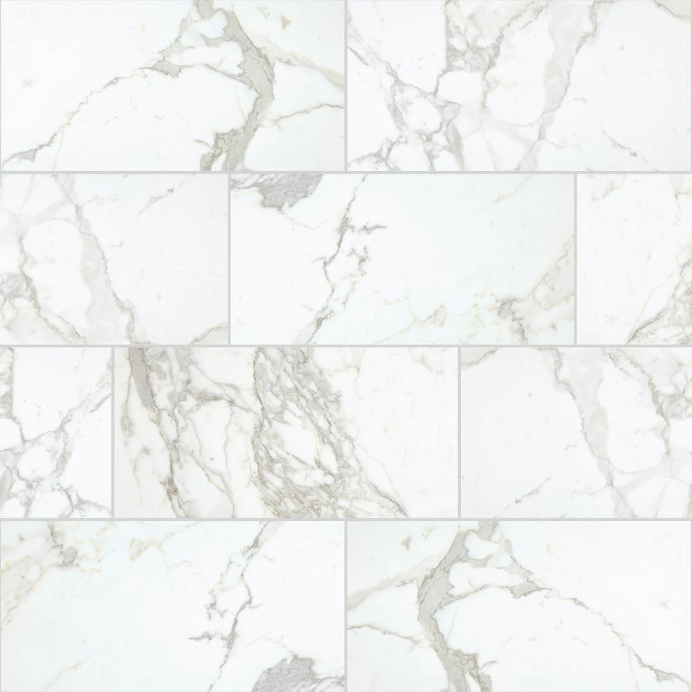 Daltile QuicTile 12 In. X 24 In. Calacatta Marvel Matte Porcelain Locking Floor Tile (9.6 Sq. Ft. / Case) 3 Daltile QuicTile 12 In. X 24 In. Calacatta Marvel Matte Porcelain Locking Floor Tile (9.6 Sq. Ft. / Case)
