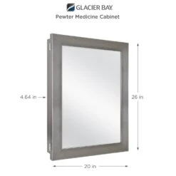 20 In. X 26 In. Recessed Or Surface Mount Framed Medicine Cabinet In Pewter -Valpar Bathroom Shop 11f972aaffde75fe3b95b7253bca1bae 1800x1800