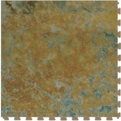 Perfection Floor Tile Stonecreek Collection Imperial Gold/Satin 20-in X 20-in Water Resistant Interlocking Luxury Flooring (16.7-sq Ft)