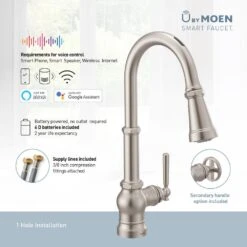 U By Moen Paterson Single-Handle Pull-Down Sprayer Smart Kitchen Faucet With Voice Control And PowerBoost In Matte Black -Valpar Bathroom Shop 15d8f062a7654cf1222ddc25a5d93ba8 1800x1800