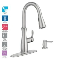 Nellis Single-Handle Pull-Down Sprayer Kitchen Faucet With Reflex And Power Clean In Spot Resist Stainless 15 Nellis Single-Handle Pull-Down Sprayer Kitchen Faucet With Reflex And Power Clean In Spot Resist Stainless -Valpar Bathroom Shop 160bb400d73fdc61cc8f8c9d7ce8d724 1800x1800