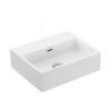 WS Bath Collections Quattro 40 Wall Mount / Vessel Bathroom Sink In Ceramic White Without Faucet Hole