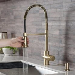 Britt Single-Handle Pull Down Sprayer Kitchen Faucet In Brushed Gold -Valpar Bathroom Shop 1fcd7b4fb33d50f1bf5fbe9108ce5bc3 1800x1800