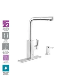 Tallinn Single-Handle Pull-Out Sprayer Kitchen Faucet With Soap Dispenser In StarLight Chrome -Valpar Bathroom Shop 2127228632af636213d0b2e2c650f1c8 1800x1800