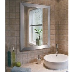 Modern 26 In. X 32 In. Mirror In Brushed Nickel -Valpar Bathroom Shop 2457450e0efcfd2ec9b7f468891418d4 1800x1800