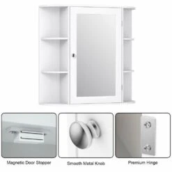 6.5 In. X 25 In. X 26 In. White Multipurpose Wall Surface Mount Bathroom Storage Medicine Cabinet With Mirror 14 6.5 In. X 25 In. X 26 In. White Multipurpose Wall Surface Mount Bathroom Storage Medicine Cabinet With Mirror -Valpar Bathroom Shop 26f142bbbfea9e0a8664b653d52d2ec0 1800x1800