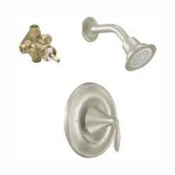 Eva Posi-Temp Single-Handle 1-Spray Shower Faucet Trim Kit In Brushed Nickel (Valve Included)