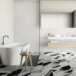 Daltile QuicTile 12 In. X 24 In. Panda Marble Polished Porcelain Locking Floor Tile (9.6 Sq. Ft. / Case) -Valpar Bathroom Shop 279e50e983d5d5707e31803d71515963 1800x1800