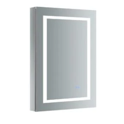 Spazio 24 In. W X 36 In. H Recessed Or Surface Mount Medicine Cabinet With LED Lighting, Mirror Defogger And Left Hinge