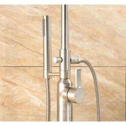 Modern Freestanding Single-Handle Floor-Mount Roman Tub Faucet Filler With Hand Shower In Brushed Nickel 15 Modern Freestanding Single-Handle Floor-Mount Roman Tub Faucet Filler With Hand Shower In Brushed Nickel -Valpar Bathroom Shop 2b59fec8bfc76f7ecdf76b00d8515374 1800x1800