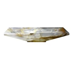 Tami Vessel Sink In White Onyx Stone