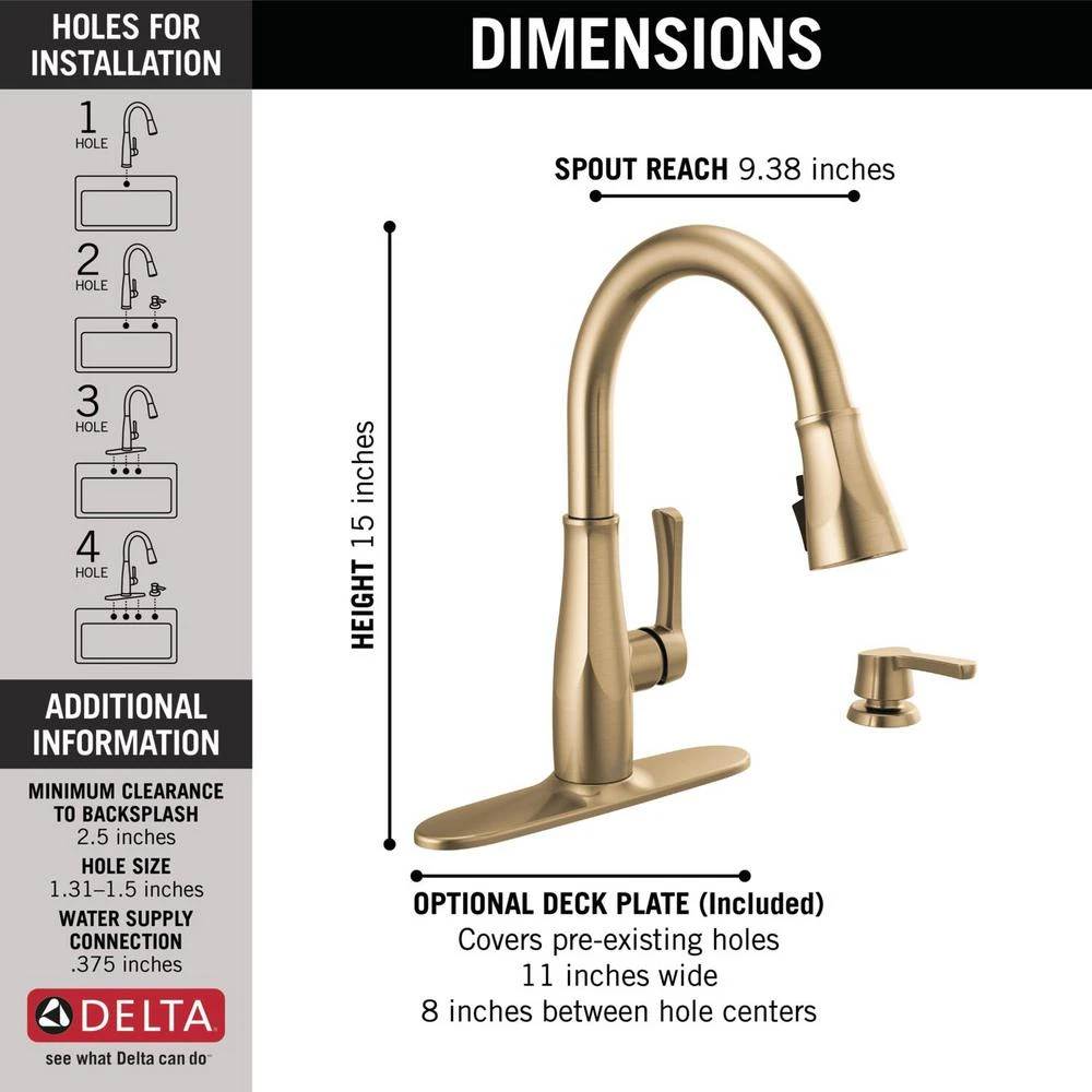 Owendale Single-Handle Pull-Down Sprayer Kitchen Faucet With ShieldSpray Technology In Champagne Bronze 4 Owendale Single-Handle Pull-Down Sprayer Kitchen Faucet With ShieldSpray Technology In Champagne Bronze - Image 2