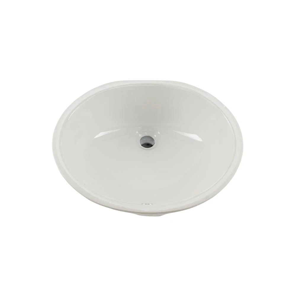 IPT Sink Company Oval Glazed Ceramic Undermount Bathroom Vanity Sink In White 5 IPT Sink Company Oval Glazed Ceramic Undermount Bathroom Vanity Sink In White - Image 3