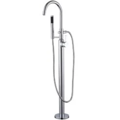 Modern Freestanding Single-Handle Floor-Mount Roman Tub Faucet Filler With Hand Shower In Brushed Nickel 19 Modern Freestanding Single-Handle Floor-Mount Roman Tub Faucet Filler With Hand Shower In Brushed Nickel -Valpar Bathroom Shop 2cdaf84090e80fd0a354b6a136412db2 1800x1800