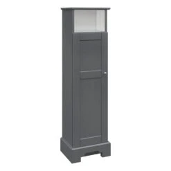 MagickWoods Windsor 13"W X 10"D X 47"H Graphite Gray Linen Cabinet 13 MagickWoods Windsor 13"W X 10"D X 47"H Graphite Gray Linen Cabinet -Valpar Bathroom Shop 30325 qlvrev mw 1800x1800