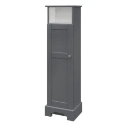 MagickWoods Windsor 13"W X 10"D X 47"H Graphite Gray Linen Cabinet 14 MagickWoods Windsor 13"W X 10"D X 47"H Graphite Gray Linen Cabinet -Valpar Bathroom Shop 30325 qrvrev mw 1800x1800